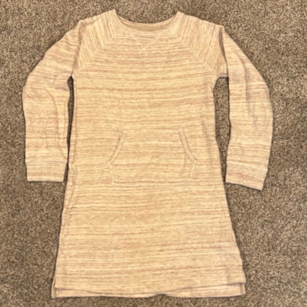 Lands' End Sweatshirt Dress Size 6X Marled Tan Long Sleeve